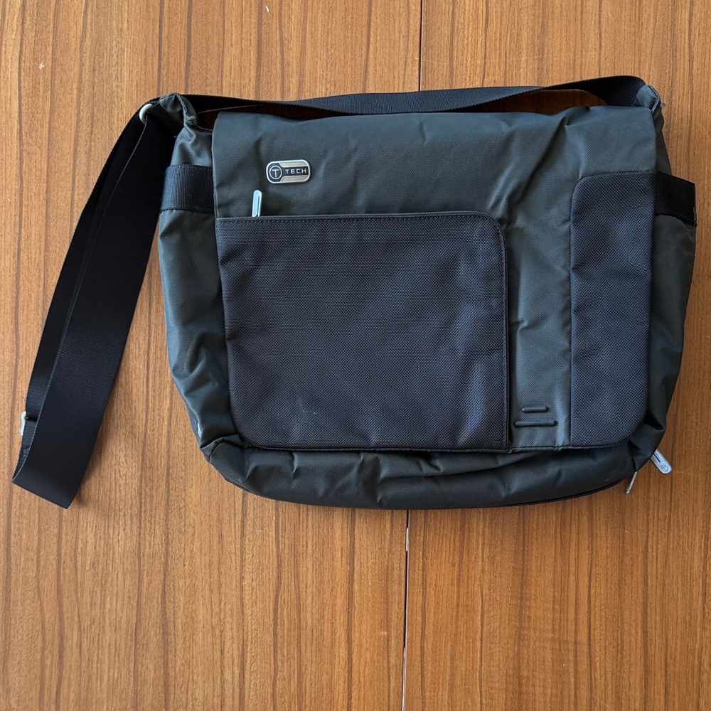 Tumi Tech Laptop Messenger Bag in Black and Gray
